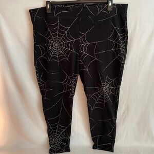 Torrid Super Soft Rib Full Length Spooky Spider Web Sleep Legging - Size 4X